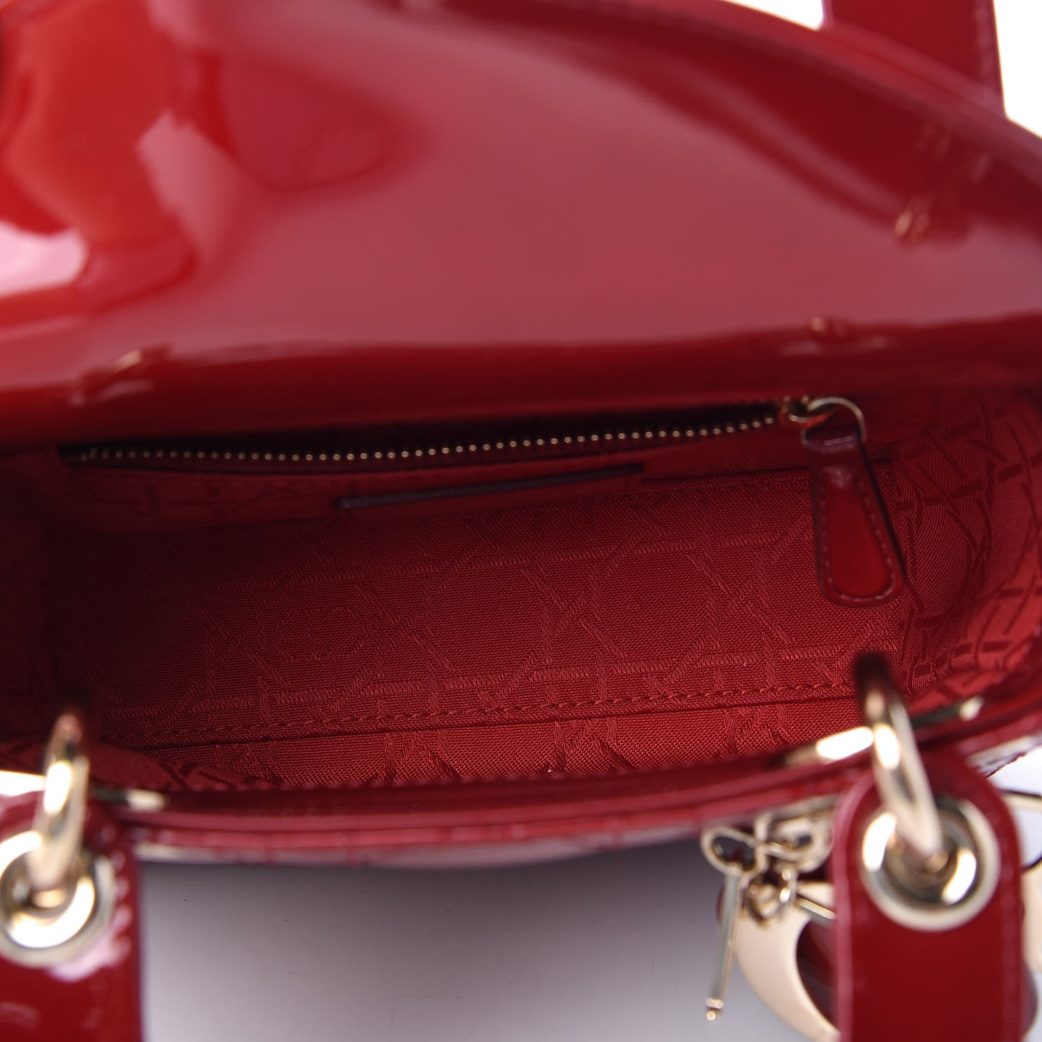 Christian Dior Patent Cannage Mini Lady Dior Red 5 of 10