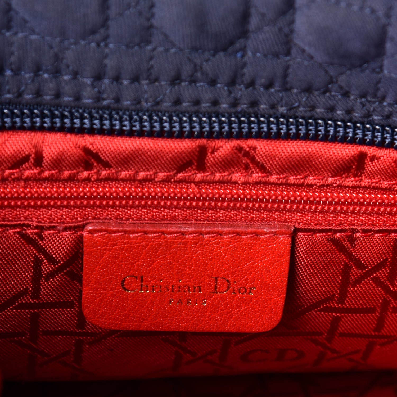 Christian Dior Nylon Cannage Large Lady Dior Navy Blue 6 of 8