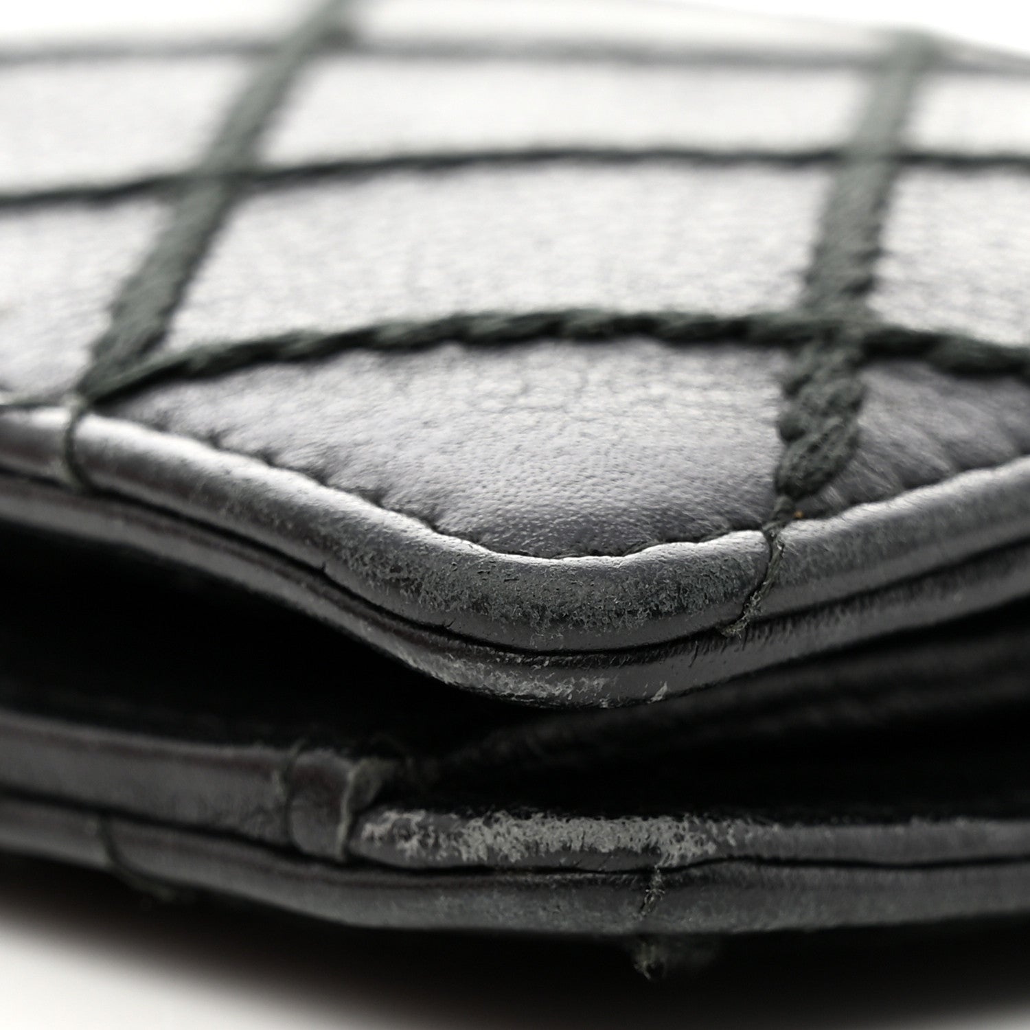 Chanel Distressed Caviar Stitched Yen Wallet Black 10 of 11