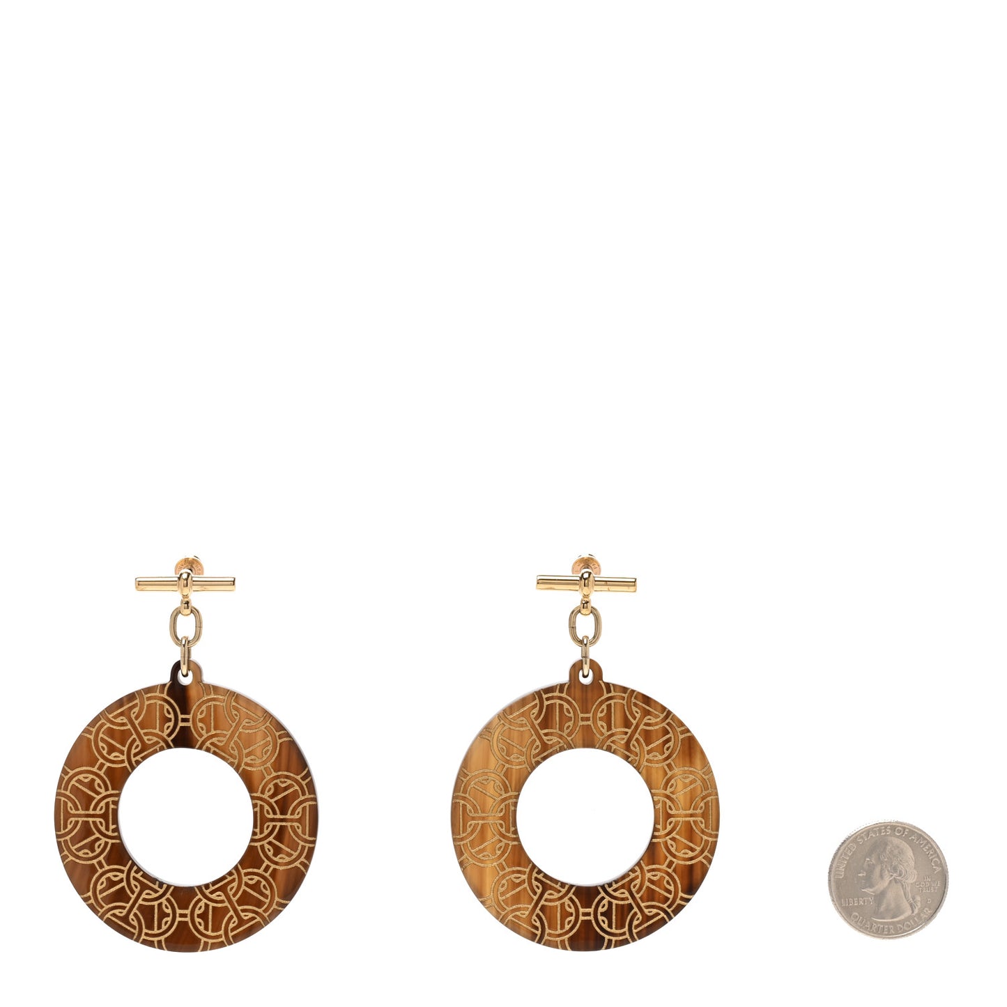 Permabrass Horn Large Chaine d'Ancre Earrings Dore