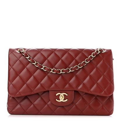 Chanel Lambskin Quilted Jumbo Double Flap Burgundy 1 of 19