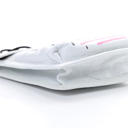 Balenciaga Agneau Arena Graffiti All Over Small Explorer Pouch with Strap White Multicolor 9 of 12
