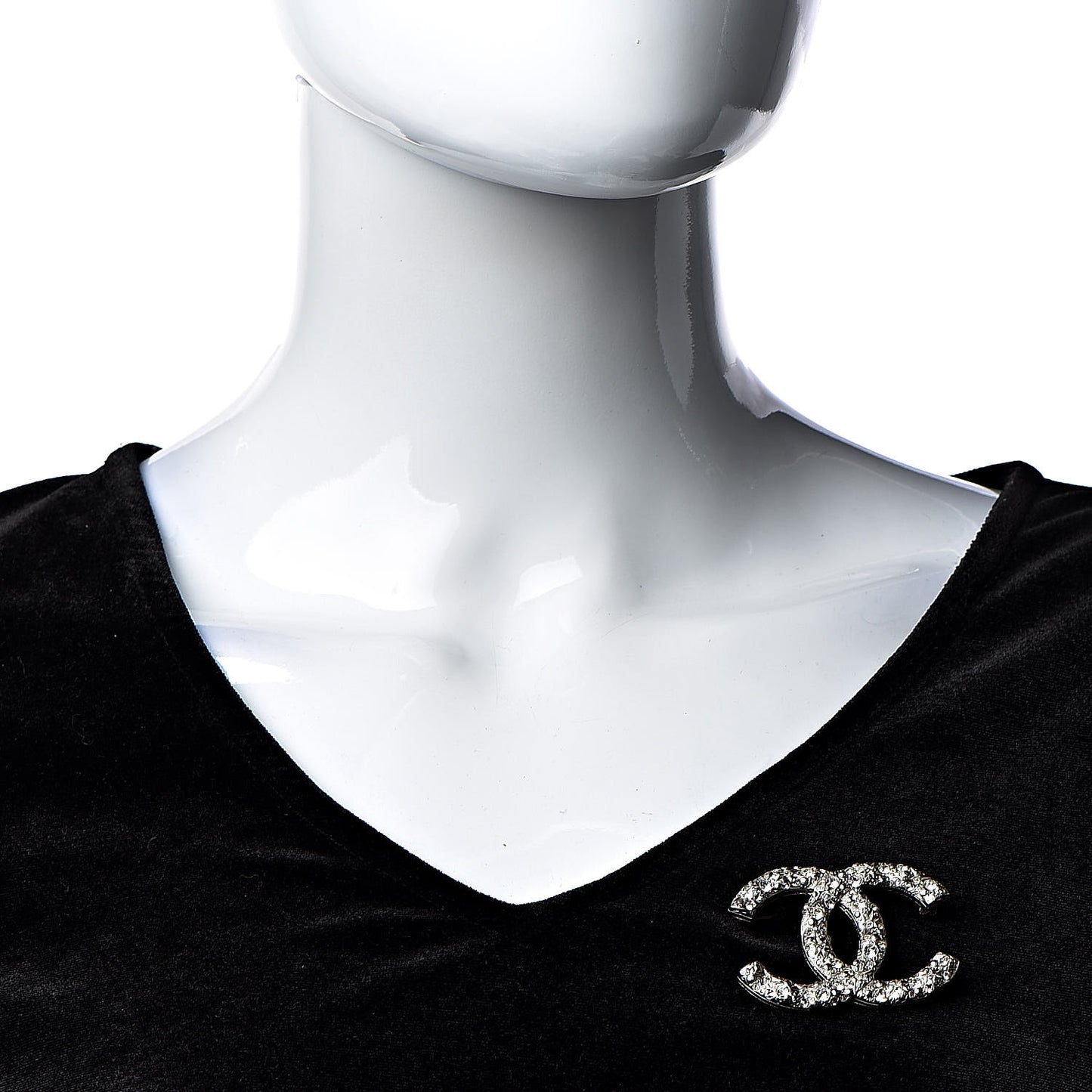 Crystal CC Brooch Silver