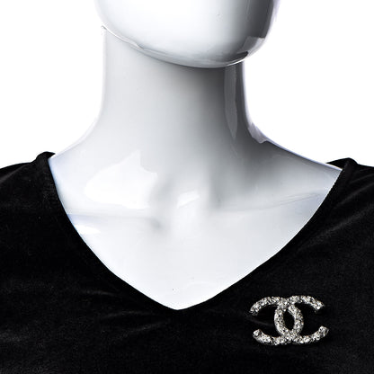 Chanel Crystal CC Brooch Silver 2 of 5