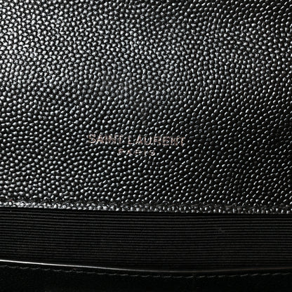 Saint Laurent Grain De Poudre Textured Mixed Matelasse Triquilt Medium Monogram Monochrome Satchel Black 6 of 12