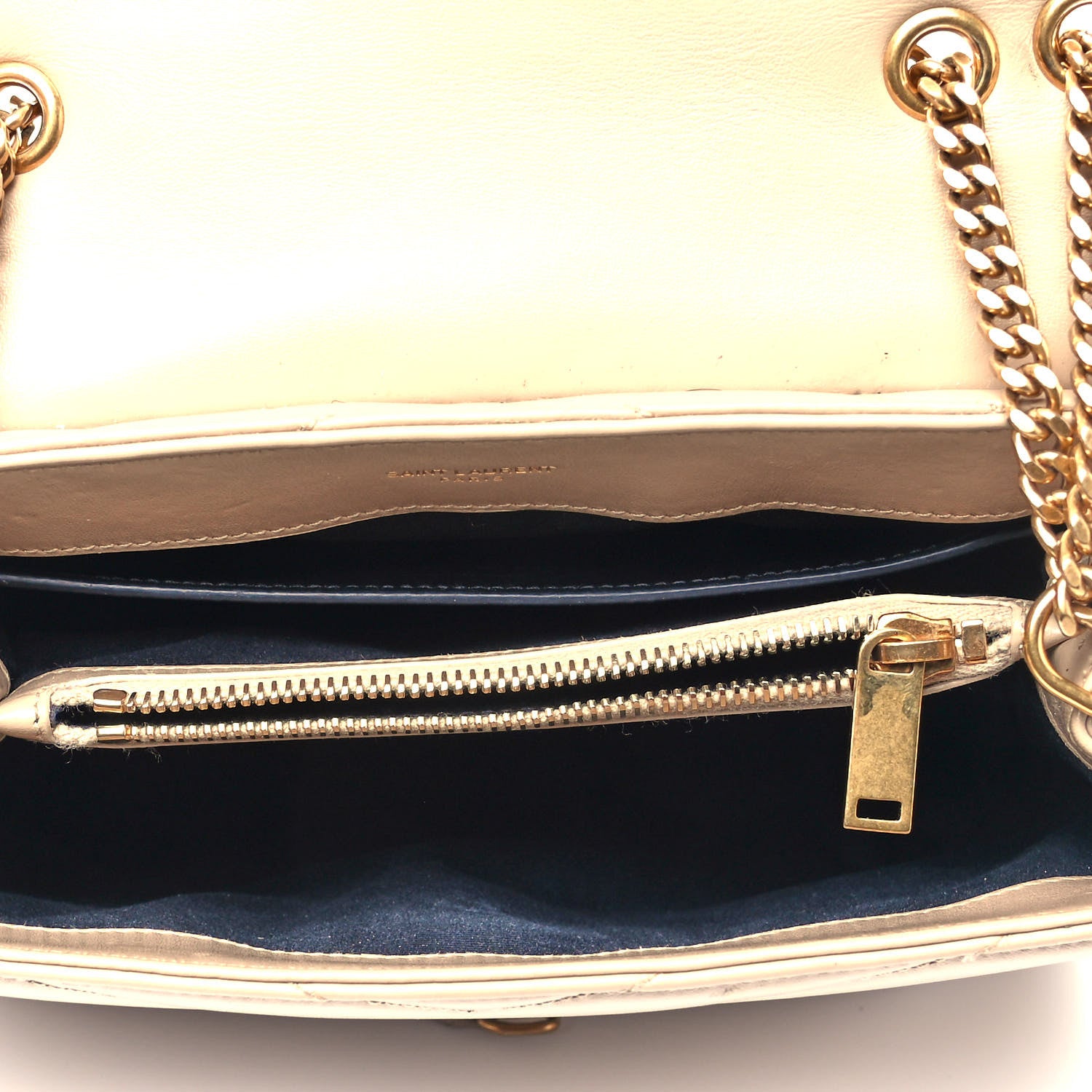 Saint Laurent Calfskin Y Quilted Monogram Small Loulou Chain Satchel Dark Beige 5 of 12
