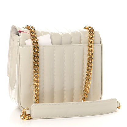 Saint Laurent Patent Calfskin Matelasse Monogram Medium Vicky Chain Bag White 3 of 8