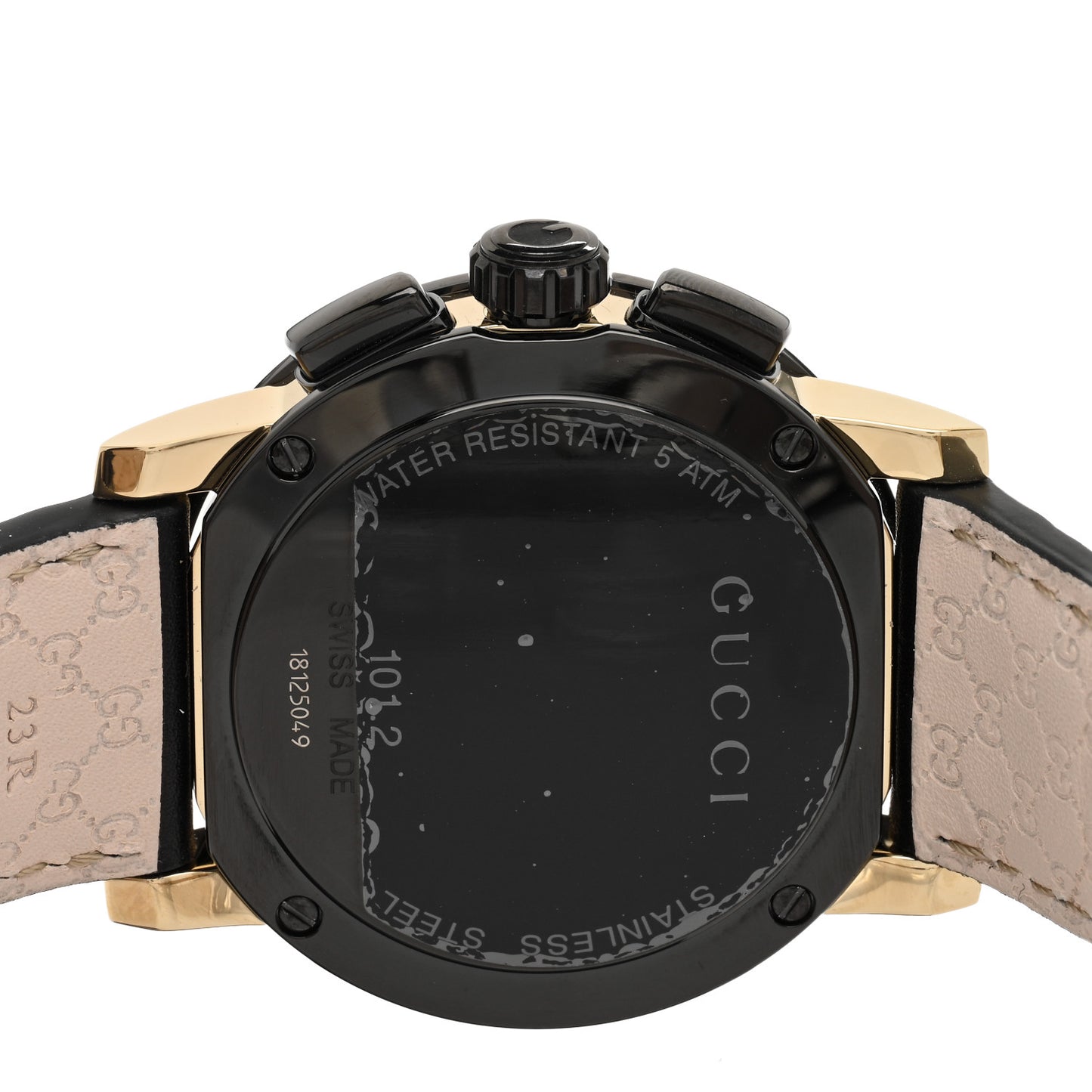PVD Stainless Steel Calfskin 44mm G-Chrono Quartz Watch Black