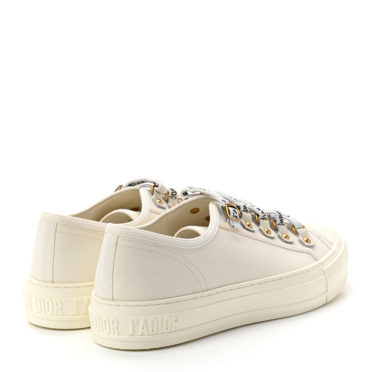Christian Dior Canvas Dot Walk'N'Dior Low Top Sneakers 37.5 Milk 4 of 8