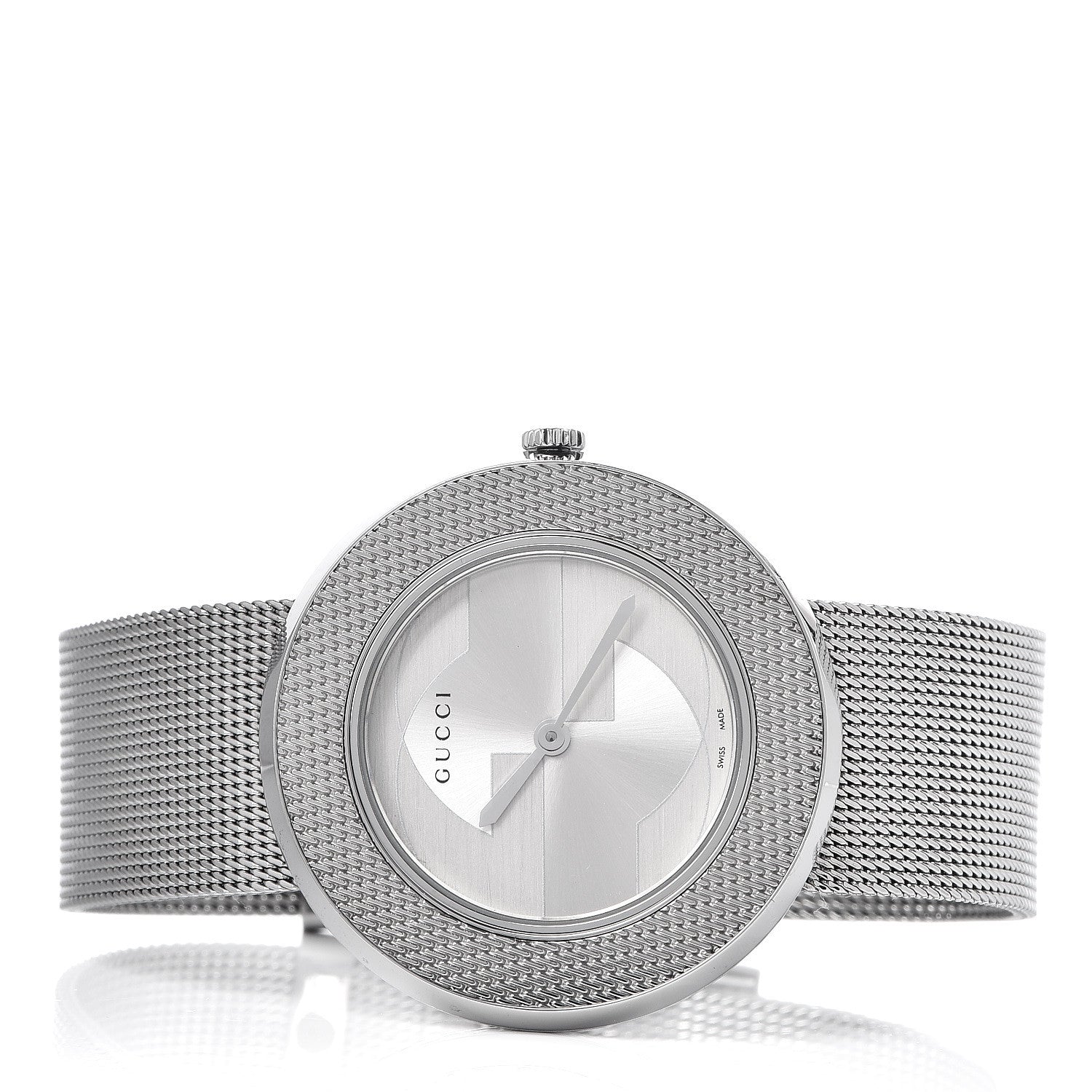 Gucci Stainless Steel 36mm U-Play Mesh Quartz Watch 3 of 9