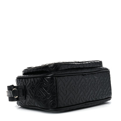Burberry Calfskin Embossed Monogram Small Camera Bag Black 3 of 9