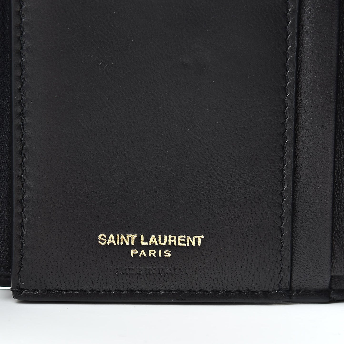 Lambskin Matelasse Monogram Vicky Tri-Fold Wallet Black