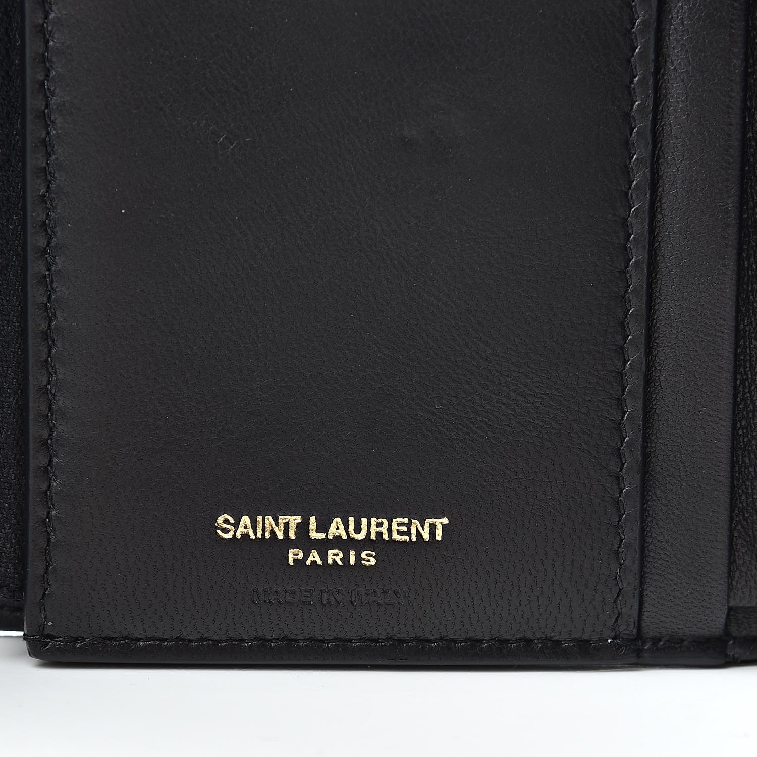 Saint Laurent Lambskin Matelasse Monogram Vicky Tri-Fold Wallet Black 6 of 10