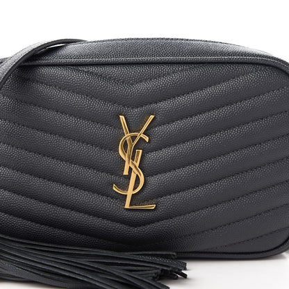 Saint Laurent Grain De Poudre Matelasse Monogram Mini Lou Camera Bag Dark Smog 10 of 11