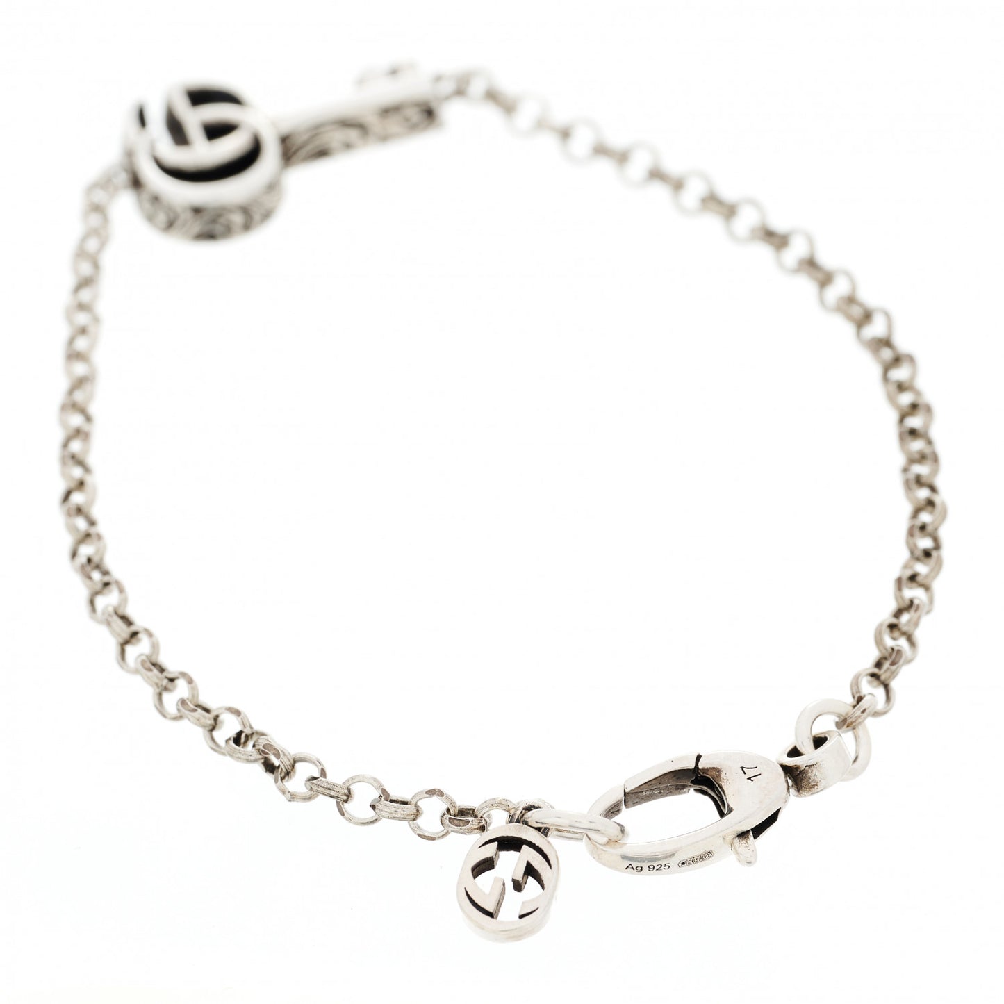 Sterling Silver Double G Key Bracelet