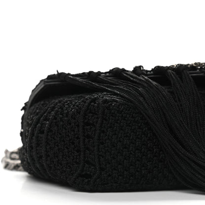 Saint Laurent Calfskin Crochet Baby Monogram Chain Satchel Black 9 of 10