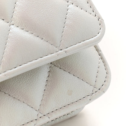 Chanel Lambskin Quilted Coco Bow Wallet On Chain WOC White 12 of 12