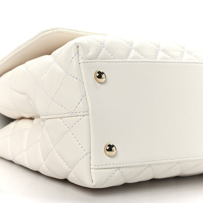 Chanel Caviar Quilted Small Coco Handle Flap White 7 of 8