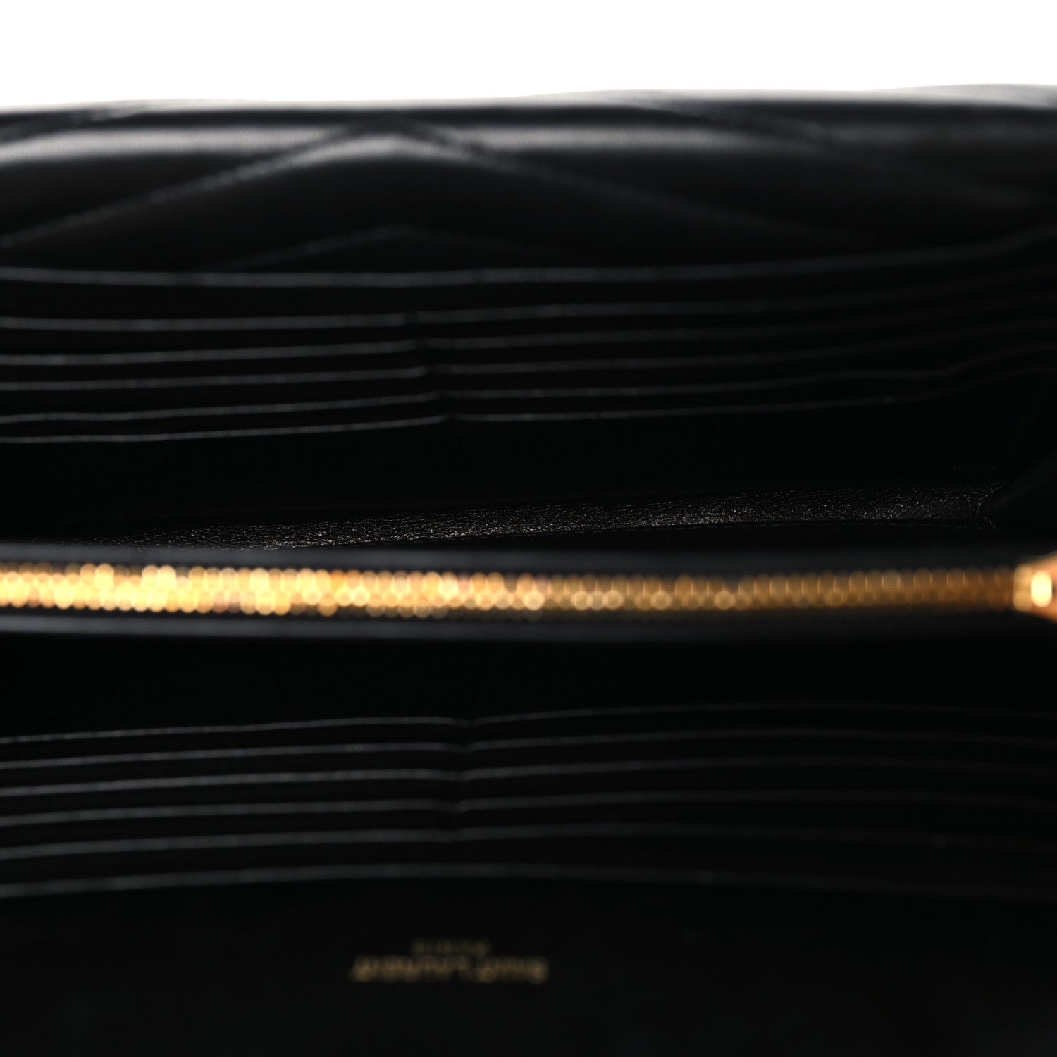 Saint Laurent Lambskin Matelasse Chevron Monogram Sulpice Chain Wallet Black 5 of 12