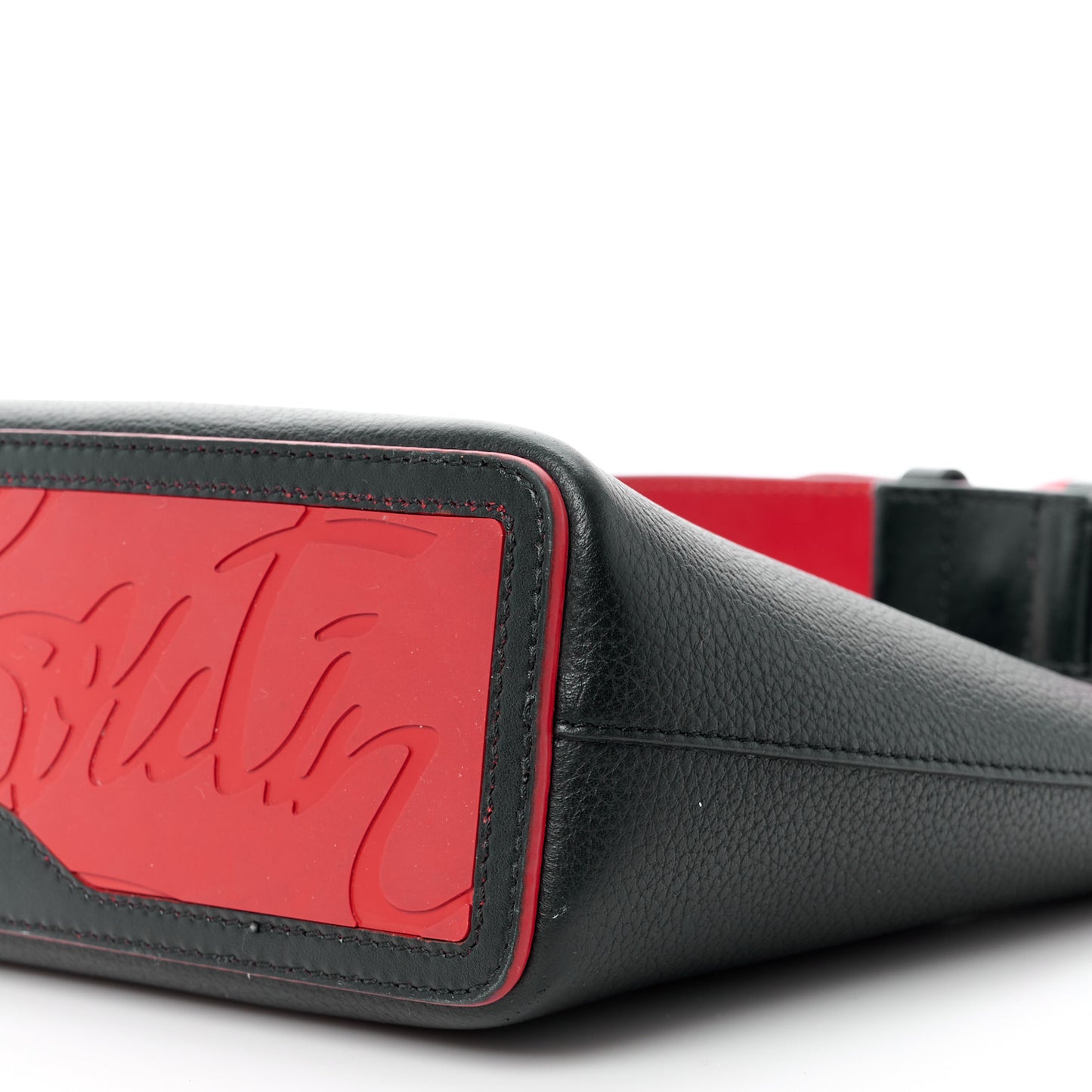 CHRISTIAN LOUBOUTIN Calfskin Spikes Mini East West Cabata Tote Black