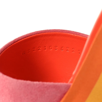 Hermes Suede Goatskin Early Wedge Sandals 37 6 of 8