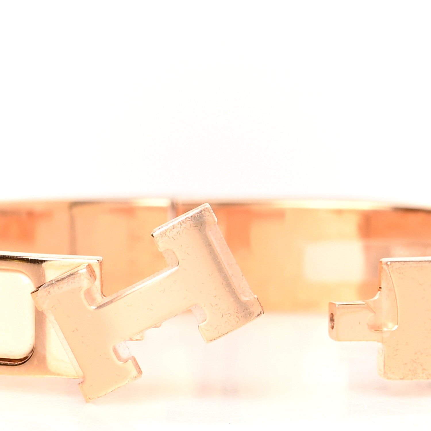 Hermes Enamel Narrow Clic Clac H Bracelet GM Beige Nacre 4 of 5
