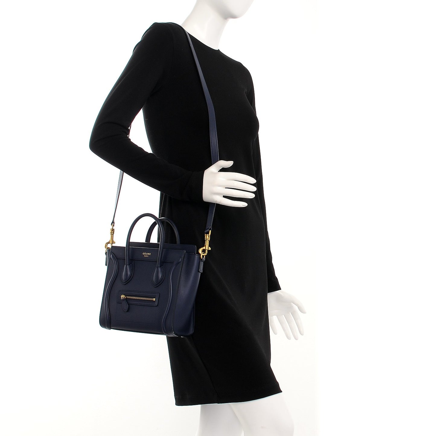 Smooth Calfskin Nano Luggage Navy Blue