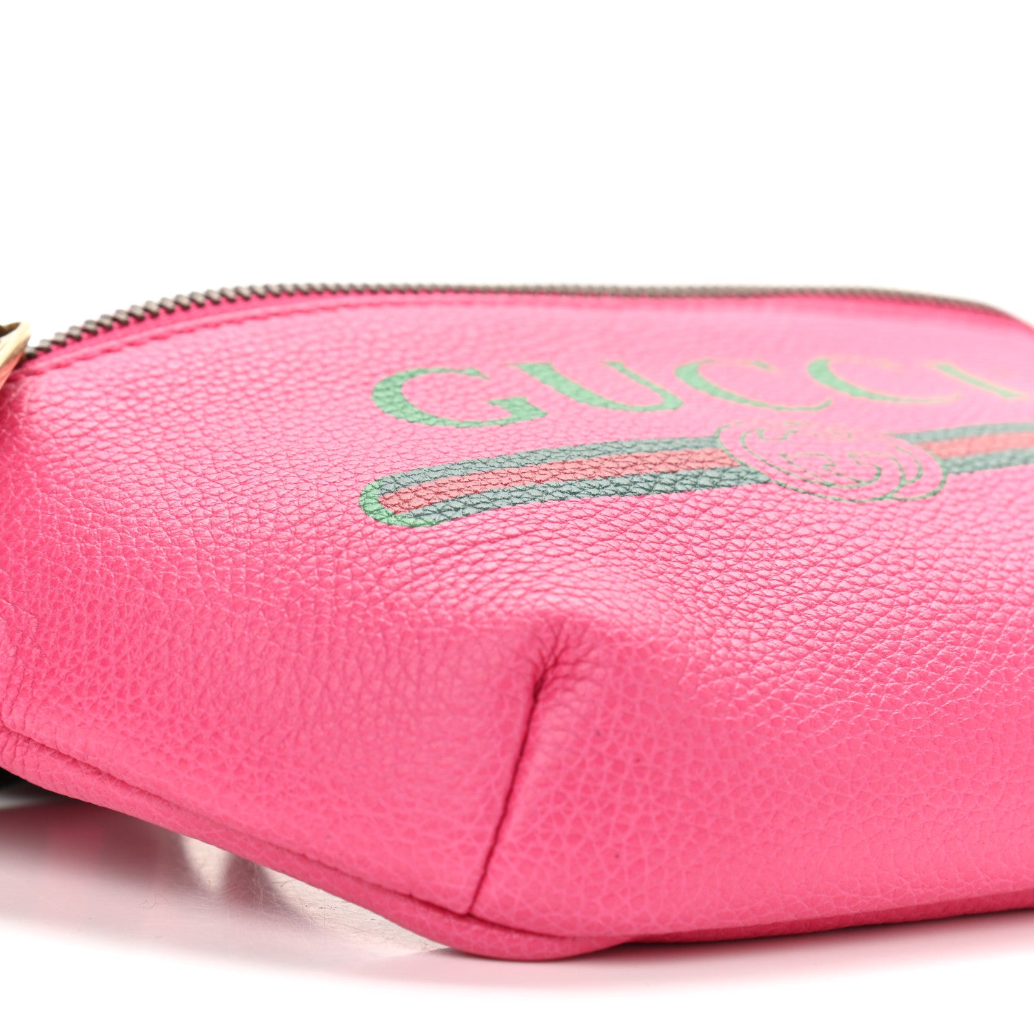Gucci Grained Calfskin Small Logo Belt Bag Box Pink Green 9 of 10