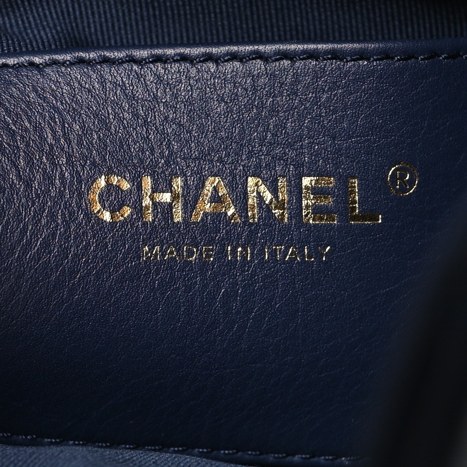 Chanel Lambskin Quilted Double Pocket Drawstring Backpack Navy 5 of 9