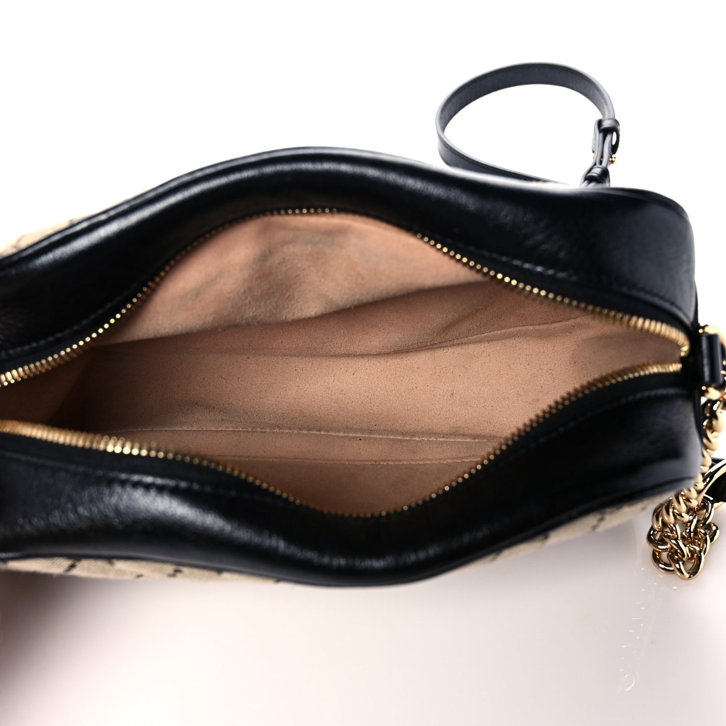 Monogram Matelasse Diagonal Small GG Marmont Chain Shoulder Bag Beige Black