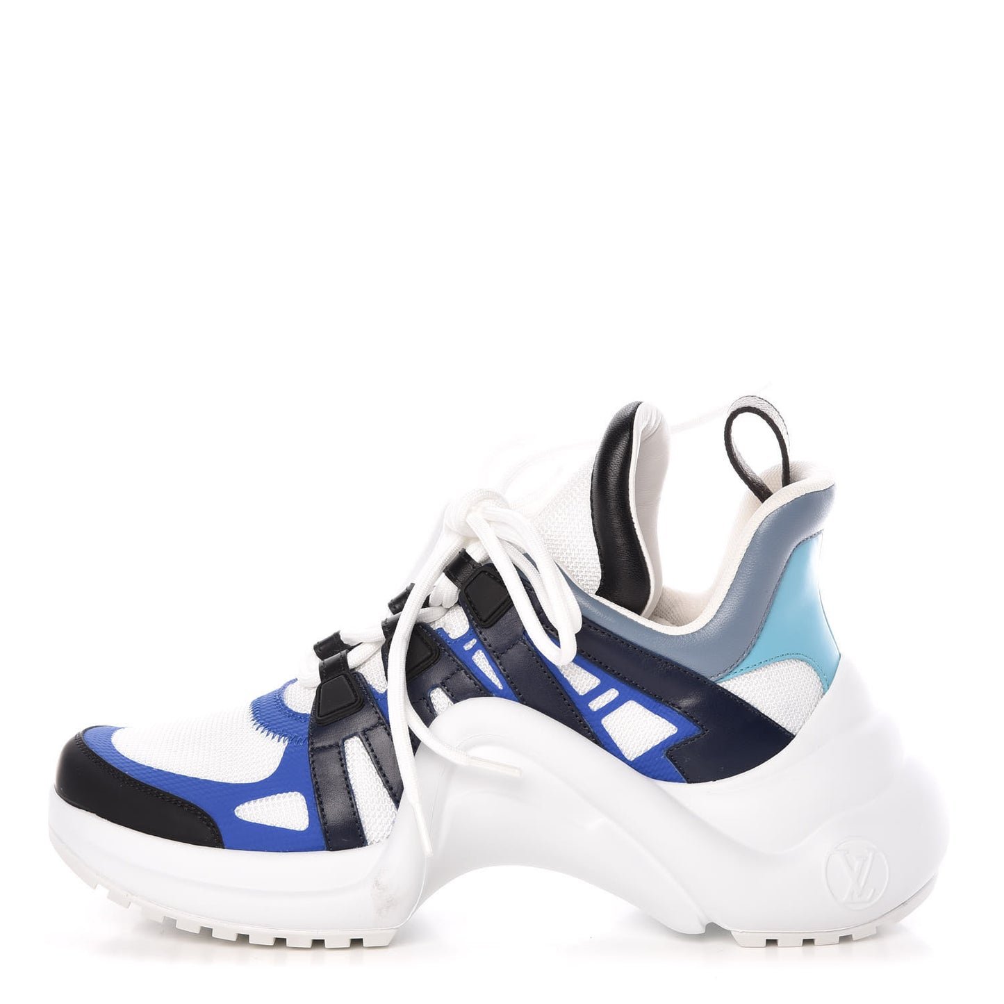 Calfskin Technical Nylon LV Archlight Sneakers 38 Blue Roi