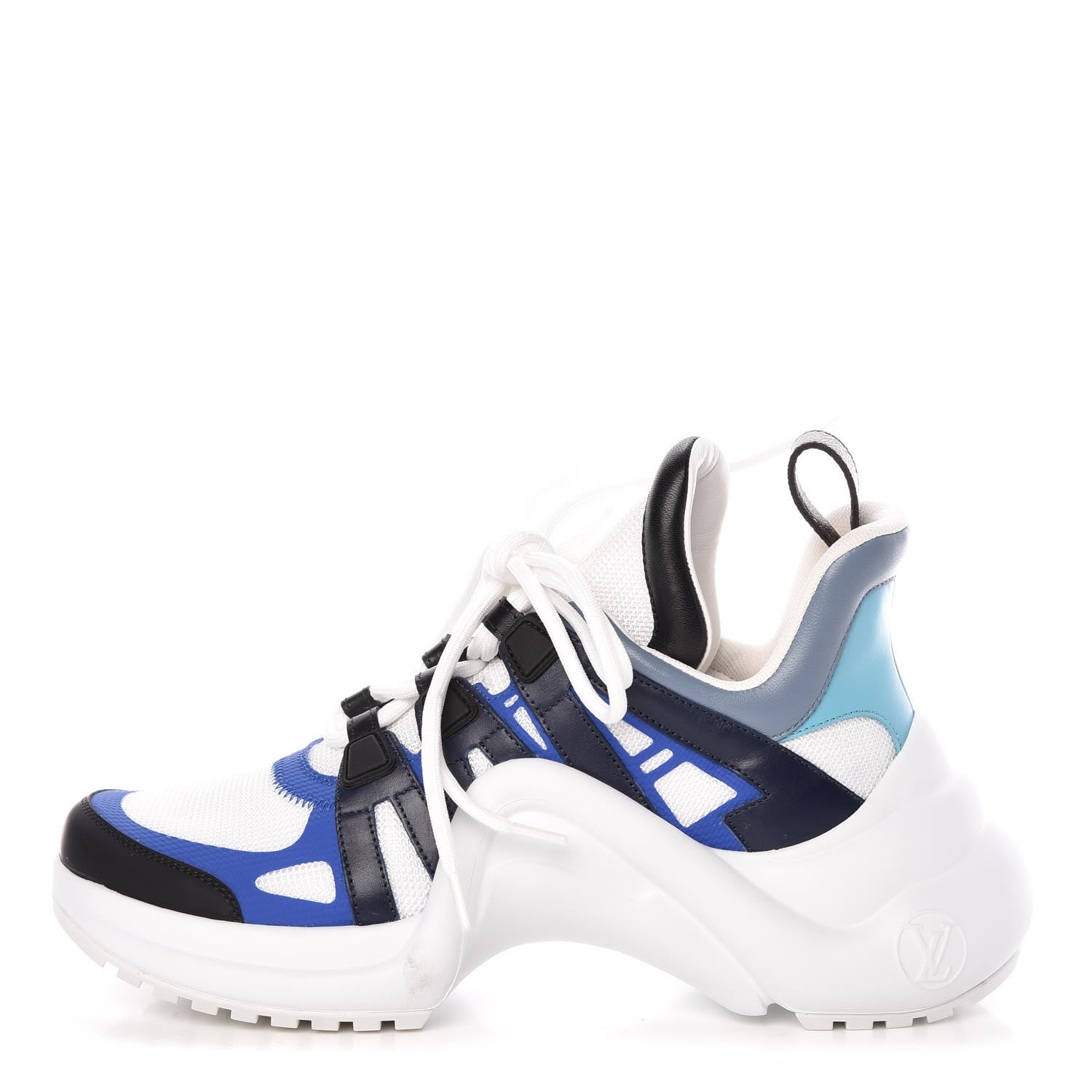 Louis Vuitton Calfskin Technical Nylon LV Archlight Sneakers 38 Blue Roi 1 of 8