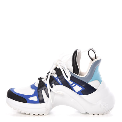 Louis Vuitton Calfskin Technical Nylon LV Archlight Sneakers 38 Blue Roi 1 of 8