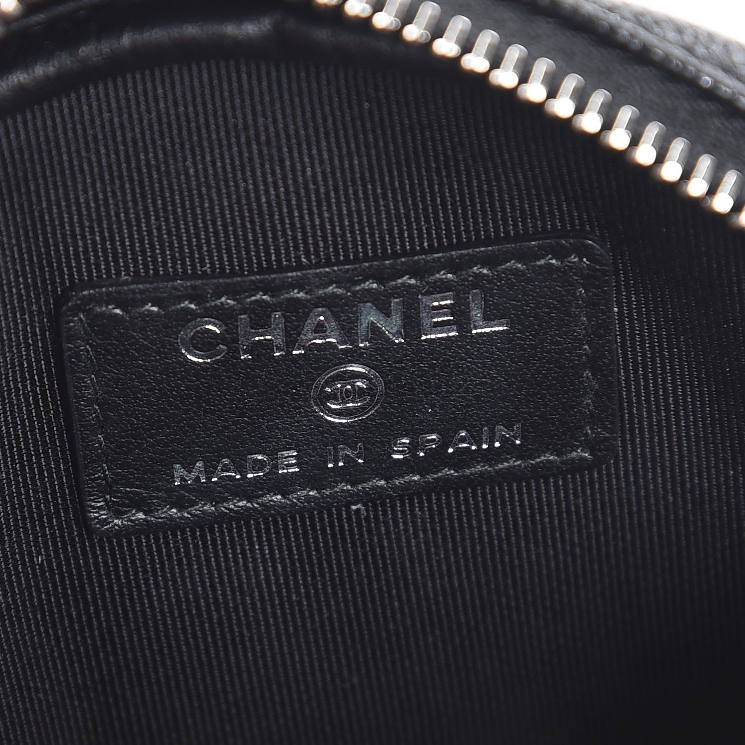 Chanel Iridescent Caviar Quilted Zip Around Classic Coin Purse Black 6 of 8
