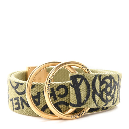 Chanel Canvas Graffiti On The Pavements Belt 90 36 Khaki 1 of 4
