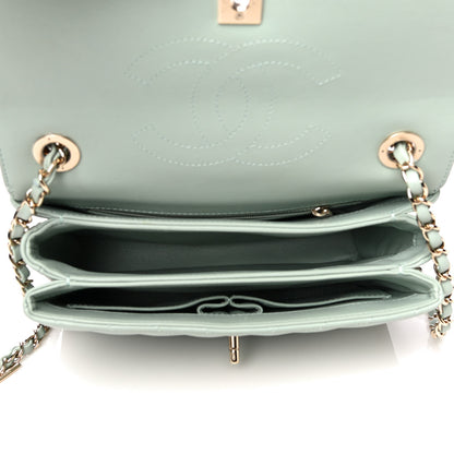 Chanel Lambskin Chevron Quilted Small Trendy CC Dual Handle Flap Bag Light Green 7 of 19
