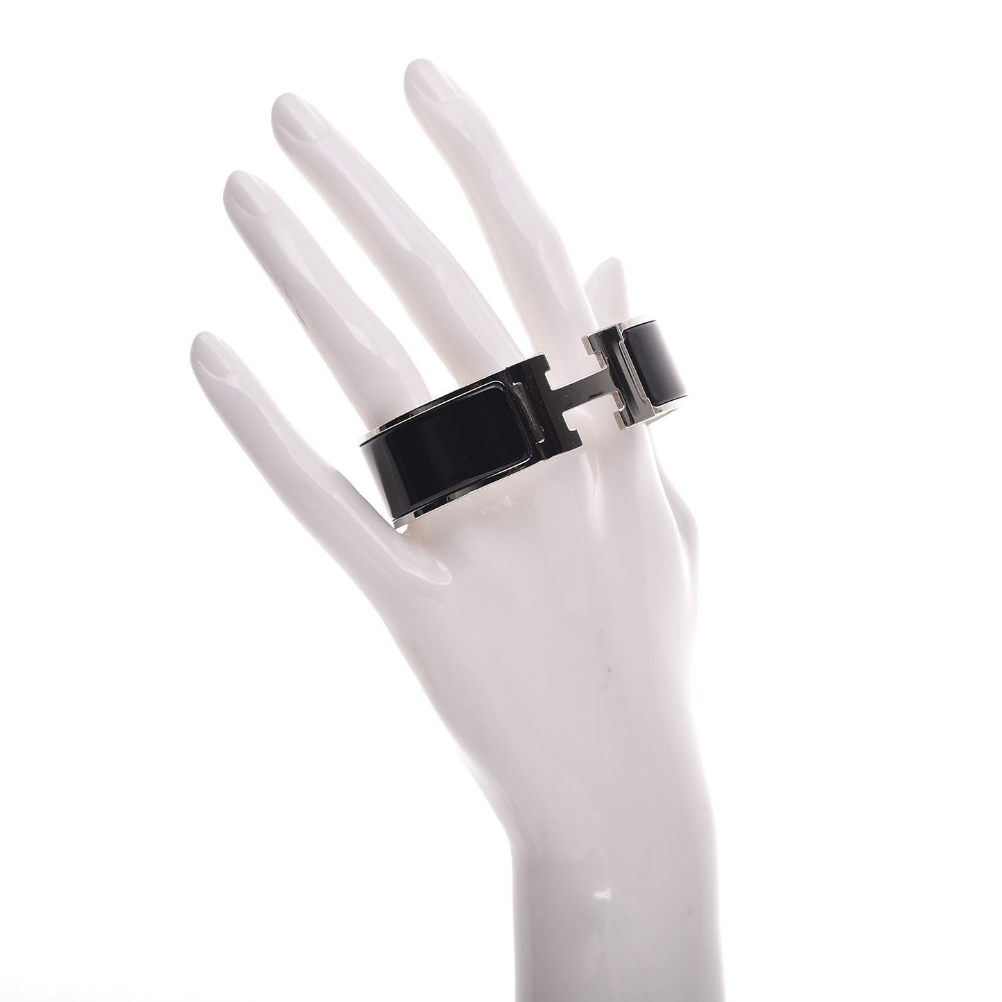 Enamel Wide Clic Clac H Bracelet GM Black