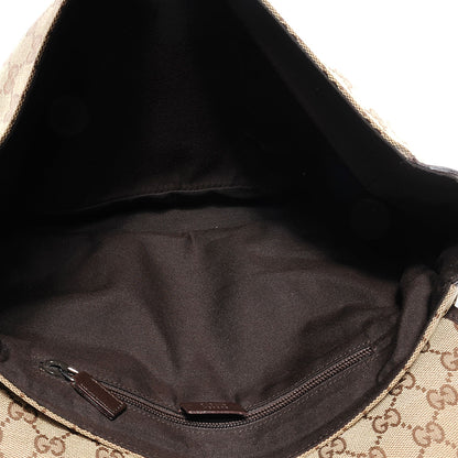 Gucci Monogram Medium Double Buckle Flap Messenger Bag Beige Dark Brown 6 of 8