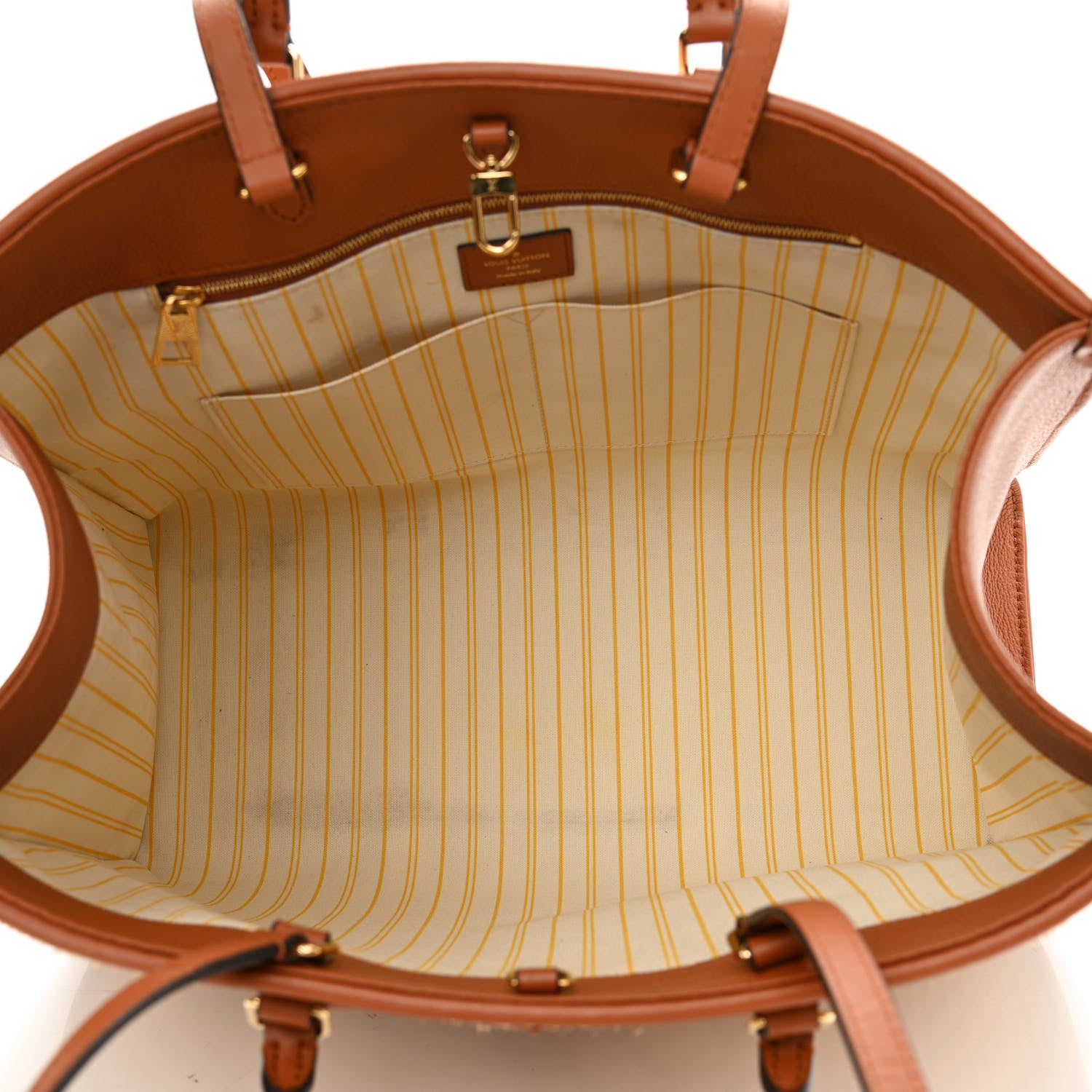 Louis Vuitton Raffia Calfskin Monogram Giant Onthego MM Tan 4 of 11