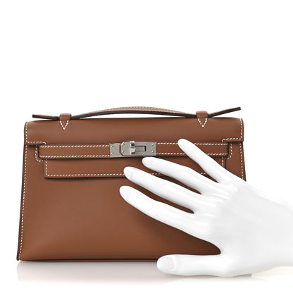 Hermes Swift Kelly Pochette Clutch Gold 2 of 12