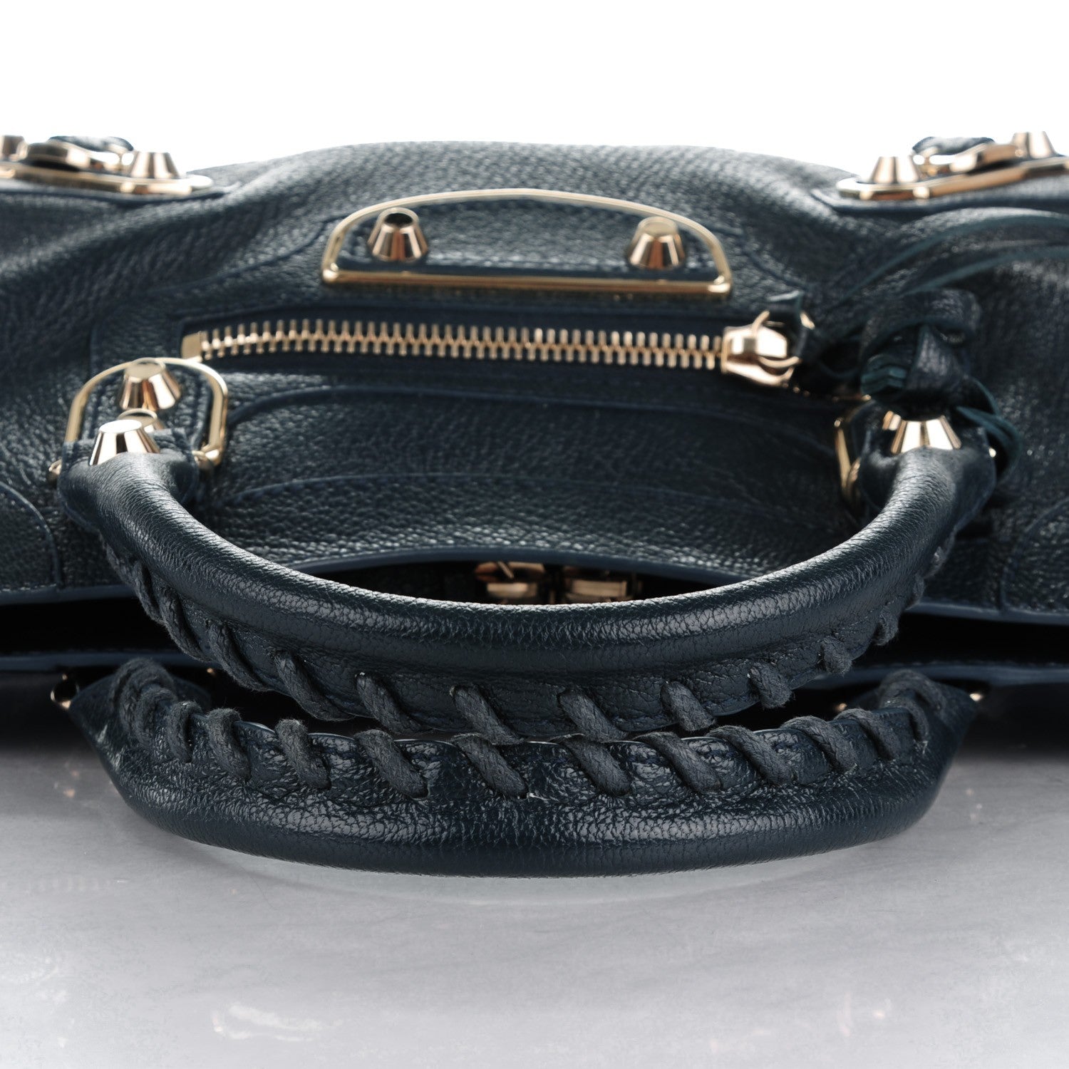 Balenciaga Chevre Gold Metallic Edge Hardware Mini City Bleu Paon 5 of 8