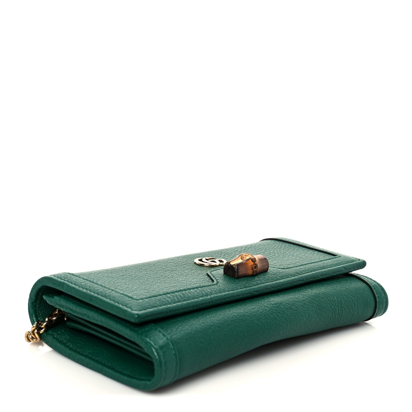Wonka Grain Calfskin Diana Chain Wallet Black