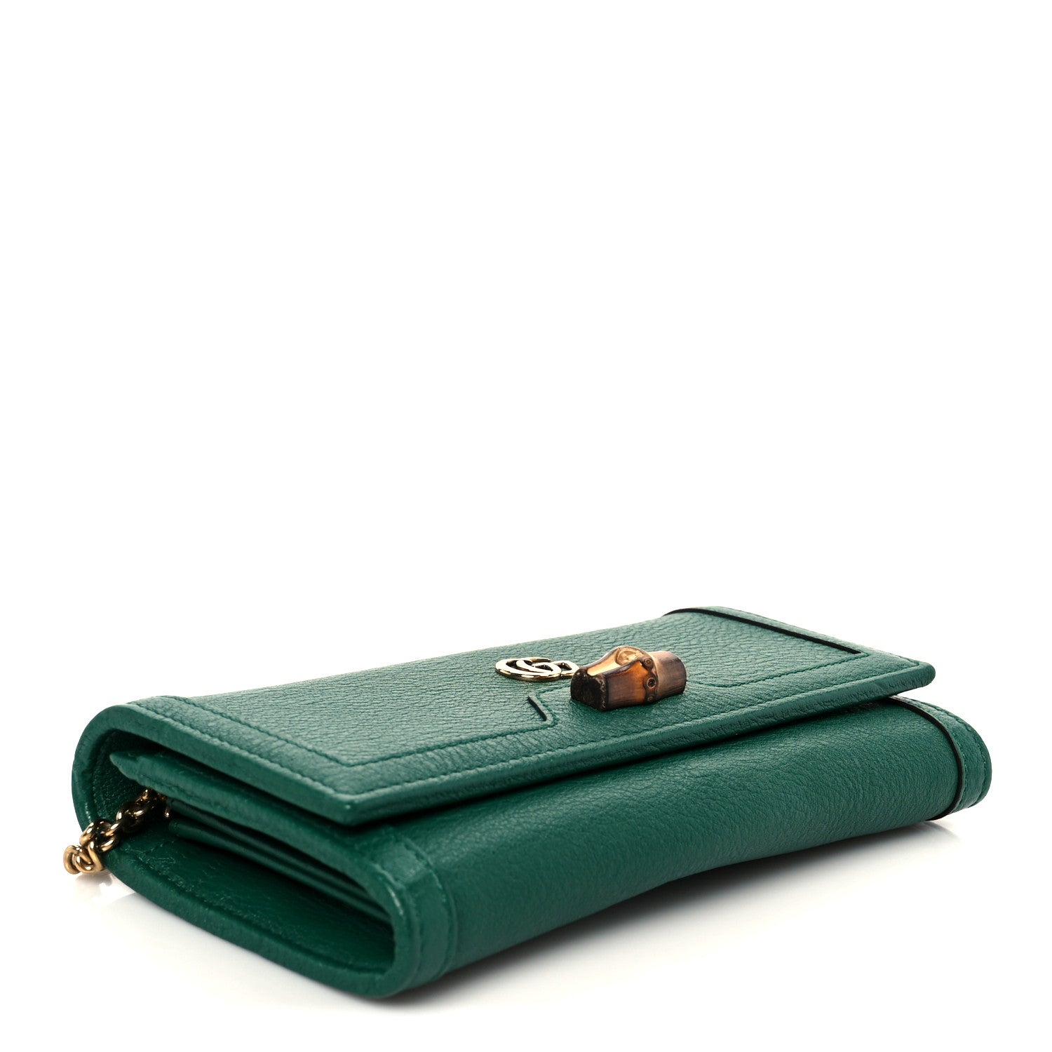 Gucci Wonka Grain Calfskin Diana Chain Wallet Black 4 of 10