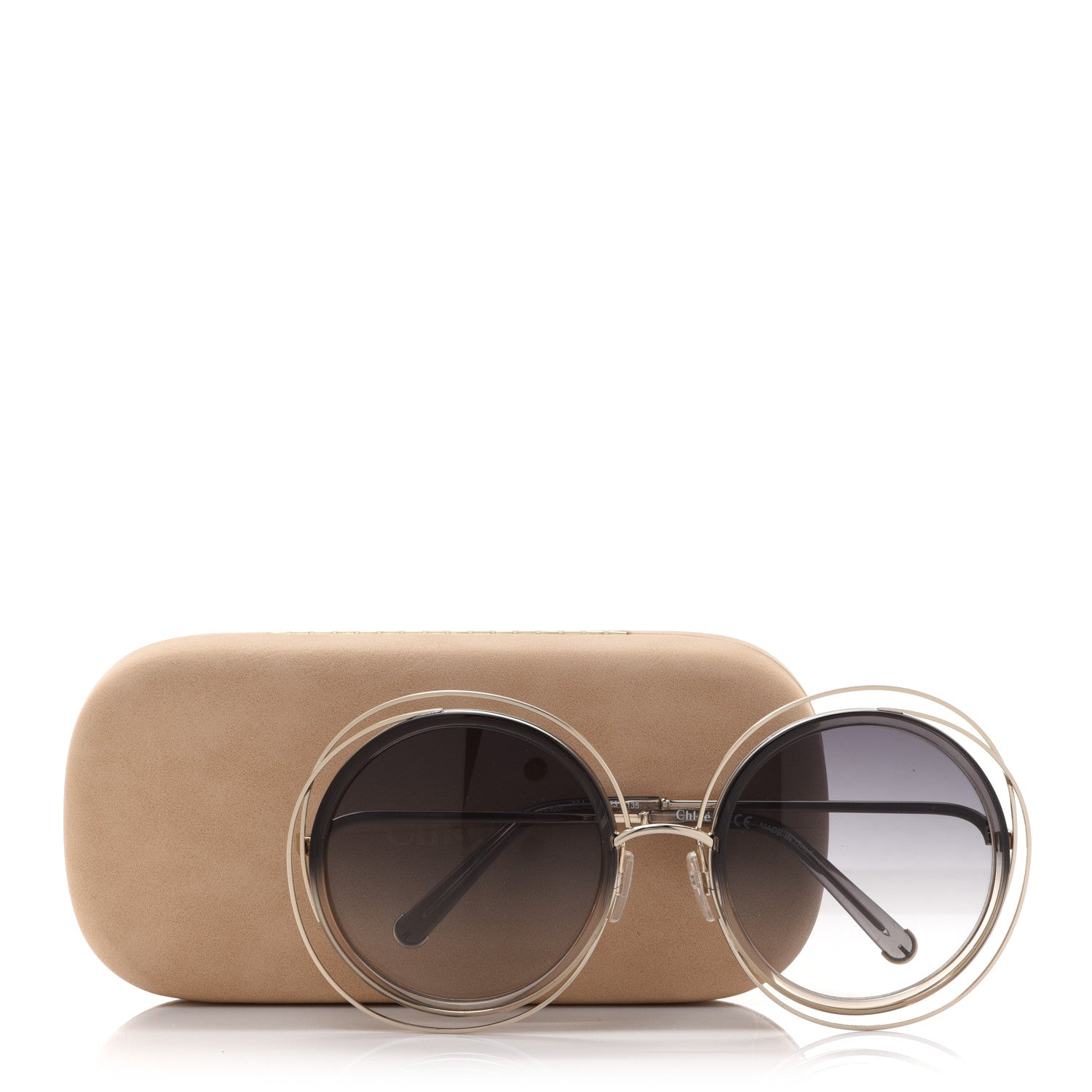 Chloe Oversize Round Carlina Oversized Round Sunglasses CE114S Gold Grey Metallic 7 of 7