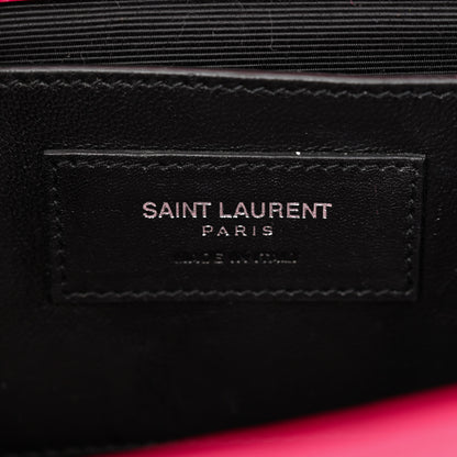 Saint Laurent SAINT LAURENT Calfskin Crocodile Embossed Medium Classic Monogram Kate Tassel Satchel Fuchsia 6 of 15