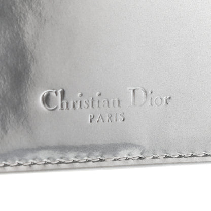 Christian Dior Metallic Patent Micro-Cannage Lady Dior Card Holder Silver 7 of 7