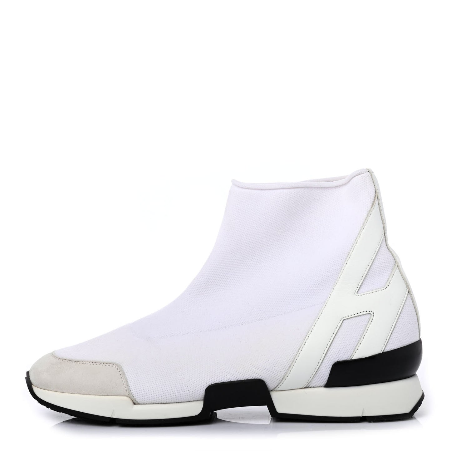 Mesh Calfskin Suede Soft Sneakers 40 White