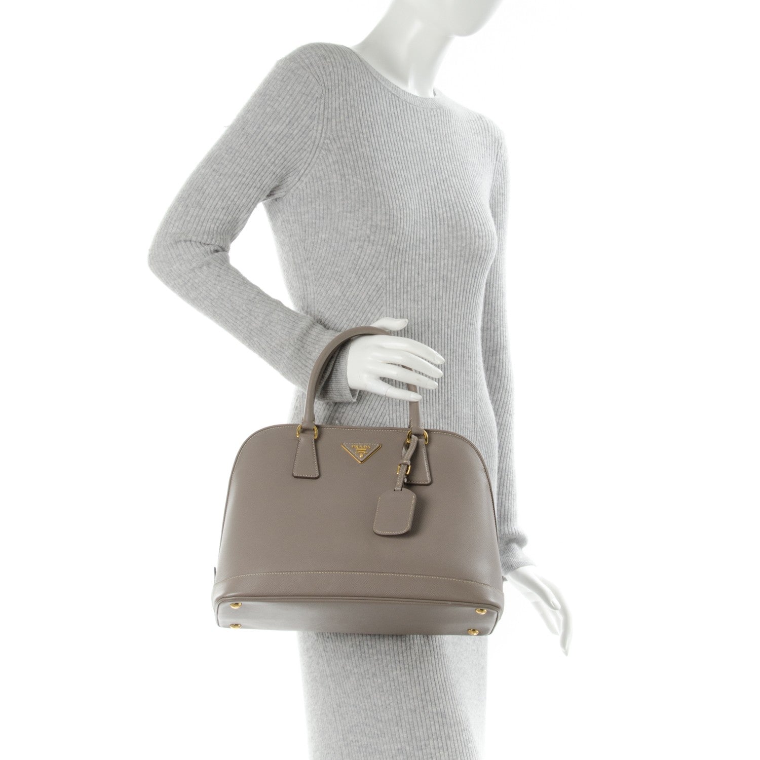 Prada Saffiano Lux Open Promenade Tote Argilla 2 of 7