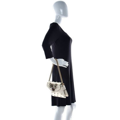 Gucci Nappa Pearl Studded Mini Queen Margaret Broadway Shoulder Bag Mystic White 4 of 14