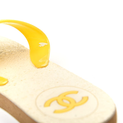 Chanel Jelly CC Thong Sandals 40 Yellow 12 of 13